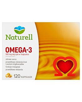 Naturell Omega-3, Olej z ryb 500 mg, Kapsułki