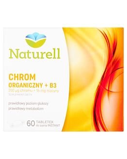 Naturell Chrom Organiczny + B3, Tabletki do rozgryzania i żucia