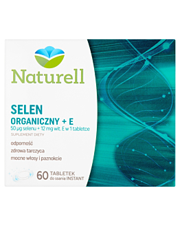 Naturell Selen Organiczny + E, Tabletki do rozgryzania lub żucia