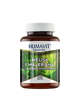 Humavit Melisa i waleriana + drożdże piwowarskie 150 tabletek
