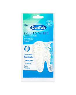 Dentek Niciowykałaczki Fresh&White 36 szt.