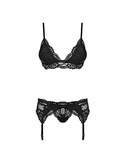 Obsessive 810-SEG-1 komplet 3-częściowy Black S/M
