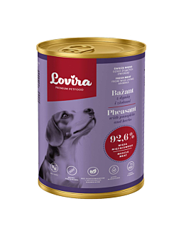 Lovira karma mokra dla psa BAŻANT 96,2%  z dynią i ziołami hipoalergiczna 400 g