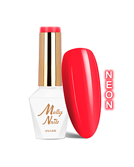 MollyNails Neons Neon Red Lakier Hybrydowy UV LED Nr 77 8 g