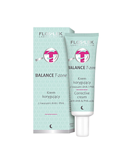 Floslek Balance T-Zone krem korygujący z kwasami AHA i PHA, 50ml