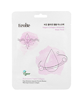 EcoBe Vegan Collagen Ampoule Mask Pack, ujędrniająca maseczka w płachcie z kolagenem, 25ml
