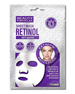 Beauty Formulas Maseczka do twarzy w płachcie anti-aging z retinolem