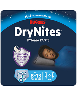 Huggies Dry Nites Boys (8-13 anni) Mutandine Assorbenti Notte 9 pz