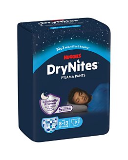 Huggies Dry Nites Boys Majtki na noc dla chłopców 8-13 lat, 9 szt.