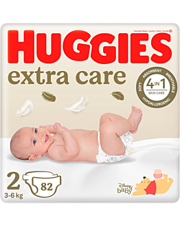 Huggies Pieluchy Extra Care 2, 3-6kg, 82szt.