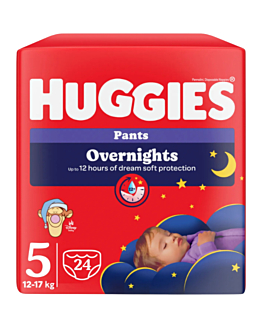 Huggies Pieluchomajtki na noc Overnight Lullaby 5, 12-17 kg, 24 szt.