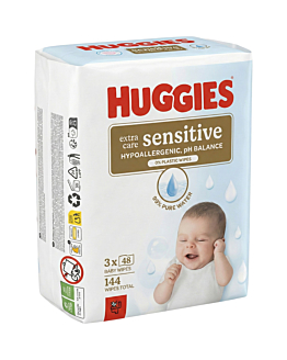 Huggies Baby Wipes Pure Extra sens plastic free, 3x48 sztuk