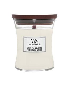Woodwick Core Candela Profumata Tè Bianco e Gelsomino, 275 g