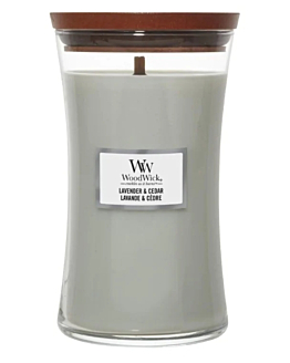 Woodwick Core Lavender & Cedar, Świeca duża