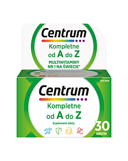 Centrum Kompletne od A do Z, Zestaw witamin i minerałów, 30 tabletek