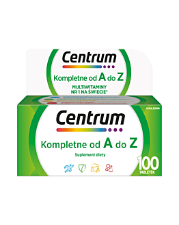 Centrum Kompletne od A do Z, Zestaw witamin i minerałów, 100 tabletek