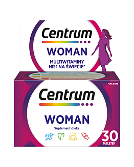 Centrum Woman, Zestaw witamin i minerałów, 30 tabletek