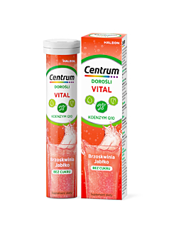 Centrum Vital Dorośli Smak Brzoskwinia Jabłko Koenzym Q10 Bez cukru Tabl. musujące, 20 szt.