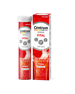 Centrum Vital Senior Smak Wiśnia Żeń-szeń Bez cukru Tabl. musujące, 20 szt.