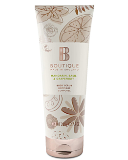 Boutique England Peeling do ciała Mandarynka, Bazylia i Grejpfrut 225 g