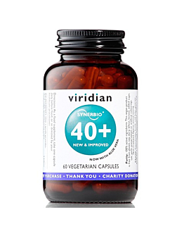 Viridian Flora Bakteryjna Synbiotyk 40+, Suplement diety zawierający żywe kultury bakterii, Kapsułki