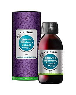 Viridian Ekologiczny Ekstrakt z Czarnego Bzu + Witamina C, Płyn