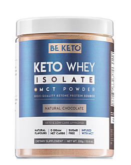 BeKeto Izolat Białka z MCT Smak Naturalnej Czekolady, proszek 300 g