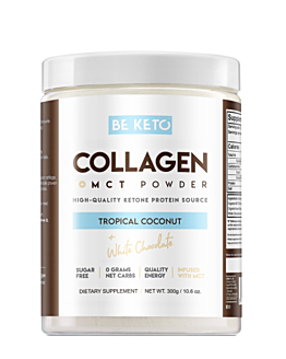 BeKeto Keto Kolagen z olejem MCT  Smak Kokos i Biała Czekolada, proszek 300 g