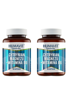 Humavit Cytrynian magnezu + witamina B6, 2x60 kapsułek