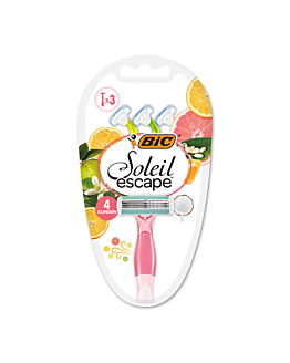 Rasoio Bic Soleil Escape 4 Citrus, 3 pezzi.