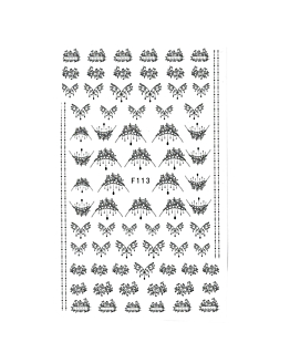 Allepaznokcie Naklejki Do Paznokci Cienkie Samoprzylepne Wzory Ornamenty Nr F113
