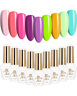 MollyNails Fancy Fashion Zestaw 9 Lakierów Hybrydowych Do Paznokci 8g