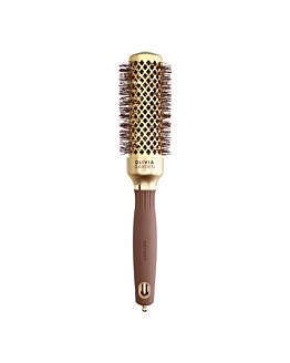 Olivia Garden Expert Blowout Shine Szczotka do modelowania Wavy Bristles Gold & Brown, 35 mm