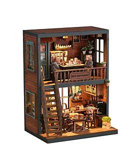 Habarri Miniaturowy domek Book Nook - Kafejka z misiem