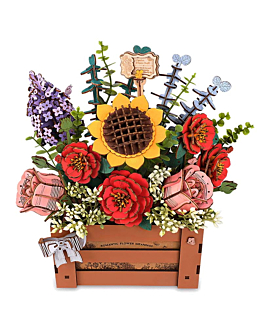 Habarri Wiosenny bukiet kwiatów w koszyku - flower box DIY - kwiaty Robotime