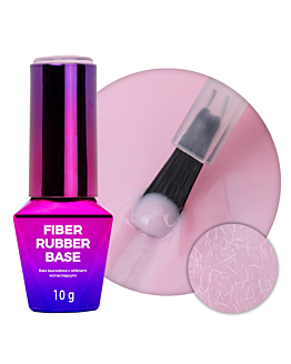MollyNails Rubber Fiber Base Baza Kauczukowa UV LED Z Włóknami Angel Pink 10 g