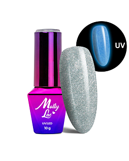 MollyLac Night Glowing Lakier Hybrydowy UV LED Kocie Oko Świecący w Ciemności Nr 677 Precious 10 g