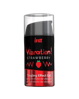 Intt Vibration! Rozgrzewający żel intymny - strawberry, 15 ml