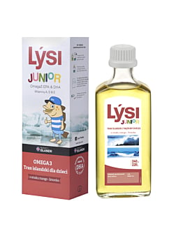 Lysi Junior Tran Islandzki dla dzieci o smaku mango-limonka, Olej