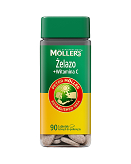 Mollers Żelazo + Witamina C Tabletki, 90 szt.