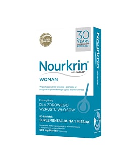 Nourkrin Woman suplement diety na wzrost włos&oacute;w z kompleksem proteoglikan&oacute;w Marilex, tabletki