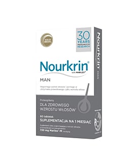 Nourkrin Man Suplement diety na wzrost włos&oacute;w z kompleksem proteoglikan&oacute;w Marilex&reg;, tabletki