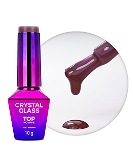 MollyNails Crystal Glass Top Hybrydowy No Wipe Purple Plum 10 g