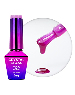 MollyNails Crystal Glass Top Hybrydowy No Wipe Purple 10 g