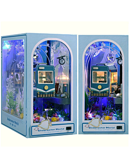 Habarri Miniaturowy domek Book Nook - Niebieski ocean