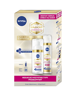 Nivea Set Luminous 630: Crema Giorno SPF50 40ml + Siero Viso 30ml