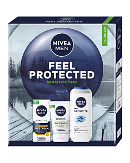 Nivea set Men Feel Protected: Gel doccia + Gel detergente viso + Crema viso