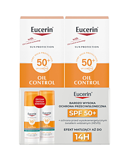 Eucerin Set Sun Protection: Oil Control, Crema Solare Viso Dry Touch, SPF50+ 2x50ml