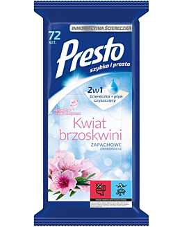 Presto Ściereczki Gospodarcze Uniwersalne Zapachowe Kwiat Brzoskwini