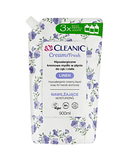 Cleanic Cream&Fresh Kremowe Mydło w płynie Linen, 900 ml